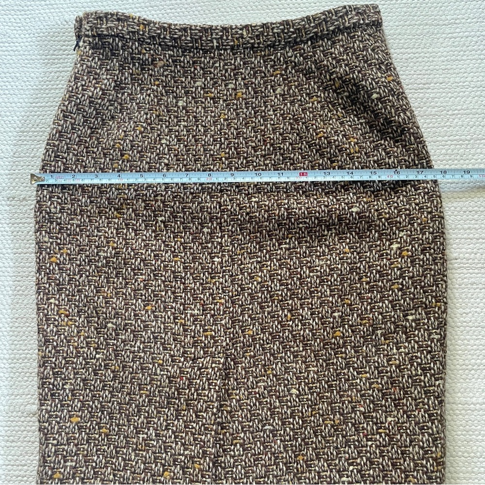 Ann Taylor LOFT Brown Tweed Lined A-Line Pencil Skirt Above Knee Length Size 2P - Picture 4 of 6